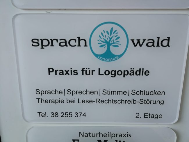 Schild Sprachwald Solingen Aussen
